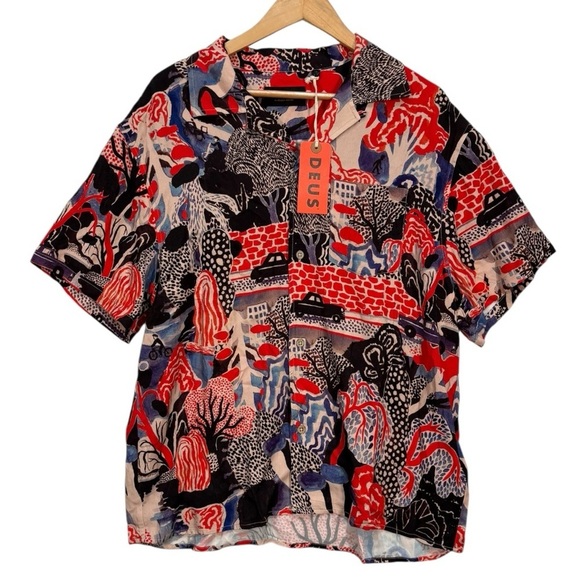 Deus Ex Machina Short Sleeve Button Up Shirt Size XL - Picture 1 of 10